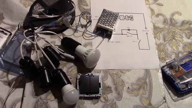 Как подключить выключатель , люстру и светодиодную ленту .3. смотреть онлайн