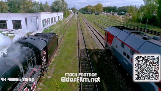 Паровоз. Железная дорога. Осташков. Съёмка с дрона. 2019 смотреть онлайн