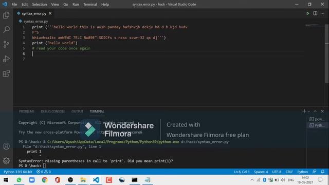 syntax error in python