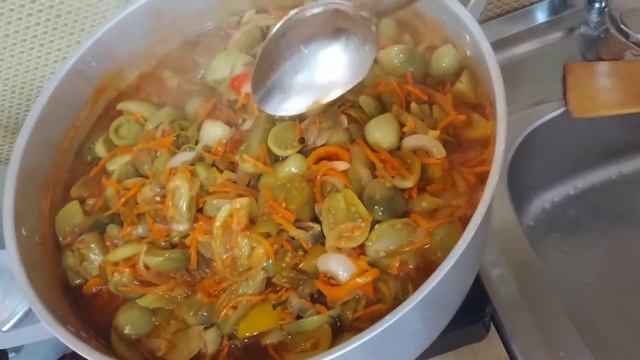 Салат из зелёных помидор на зиму