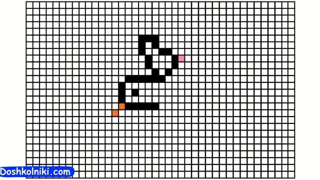 Как рисовать рисунок Птичку Чайку по клеточкам. Урок рисования для детей по шагам легко и быстро