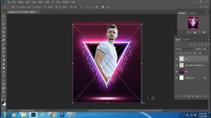 Neon Glow Triangle Pop Out Photo Effect Photoshop Tutorial