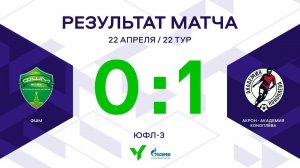ЮФЛ-3. ФШМ – Акрон-Академия Коноплёва. 22-й тур. Обзор