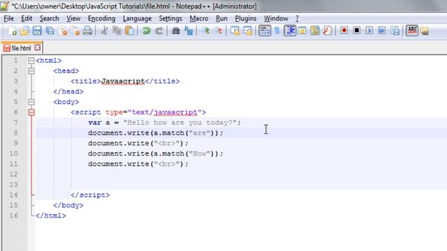 JavaScript - 33 Using string object and methods in Javascript