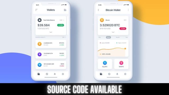 Cryptocurrency wallet mobile UI Template with source code || Expo || React Native смотреть онлайн