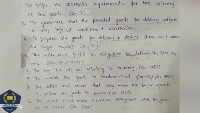 ✅Rights & Duties of Buyers and Sellers | The Sale of Goods Act,1930 | Law