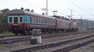 Электровоз ЭП2К-143 с диагностическим поездом