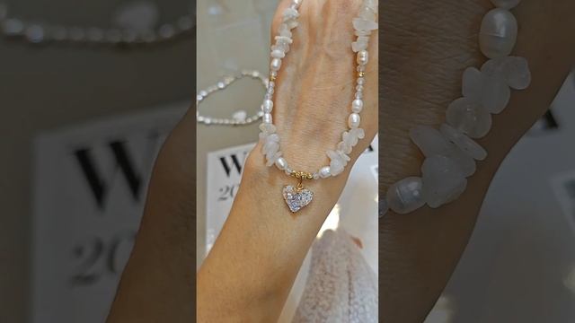 колье-чокер из жемчуга и лунного камня с подвеской сердце из фианита смотреть онлайн