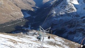Вид с кресельного подъемника на гору Чегет