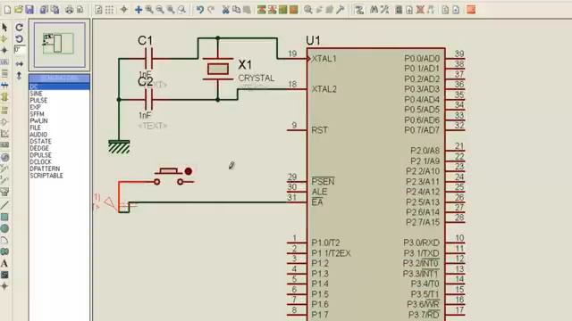 Pulse Width Modulation PWM without using timers in 8051 with Keil & Proteus Simulator