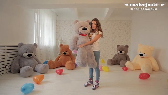 Большой плюшевый мишка Тихон 130 см серый цвет смотреть онлайн