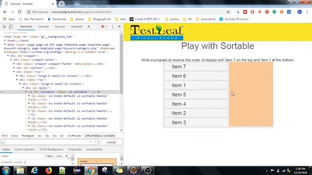 Selenium Tutorial Series | Part 23 | Working with Sortables | Tamil