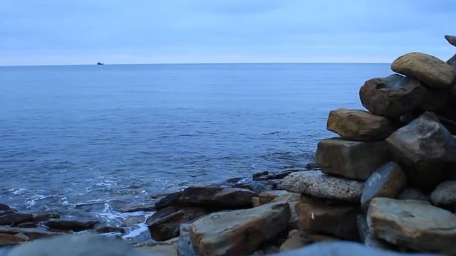 Зимнее море релакс. Только море, только прибой...