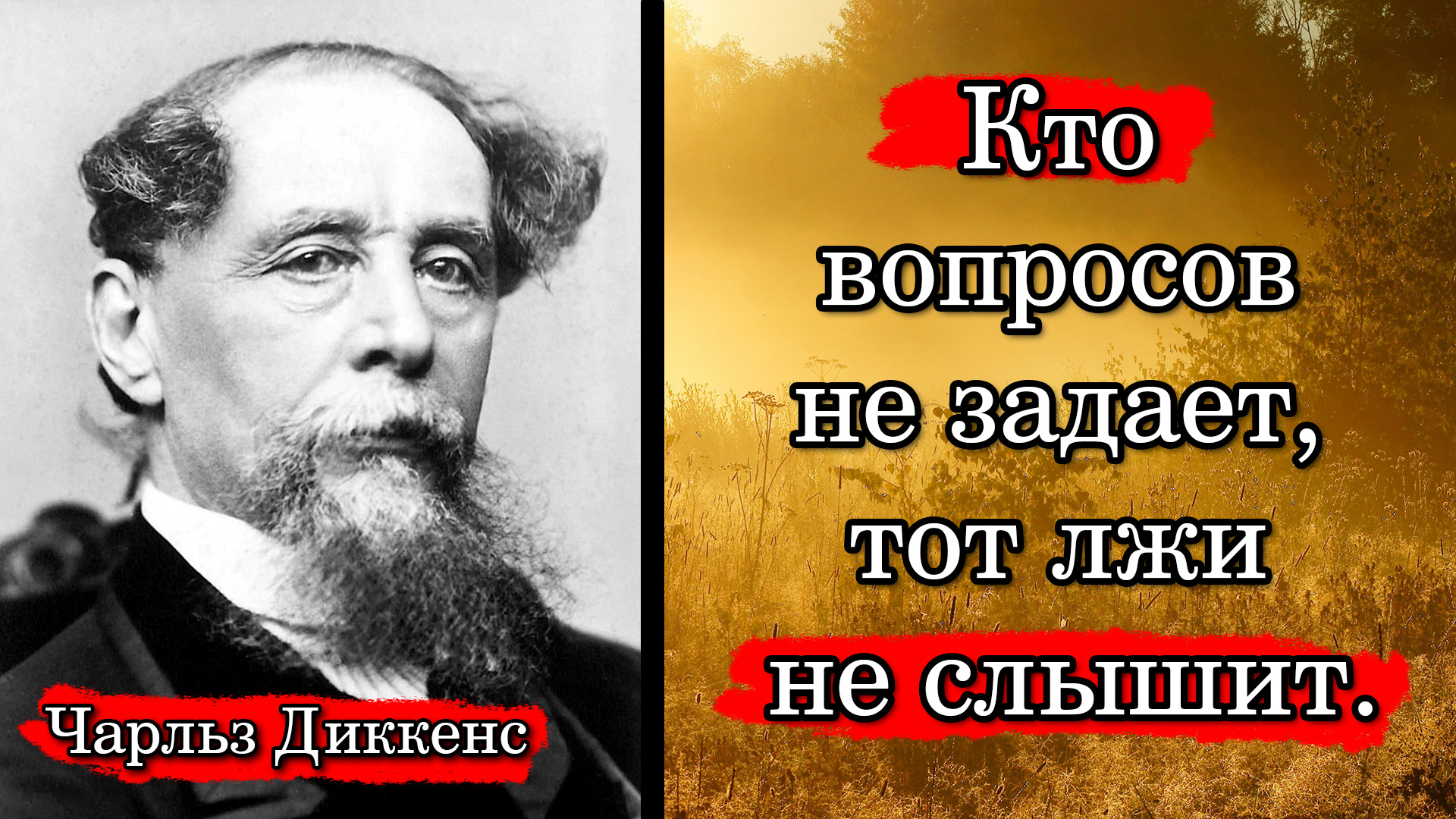 Чарльз Диккенс. Кто вопросов не задает, тот лжи не слышит.
