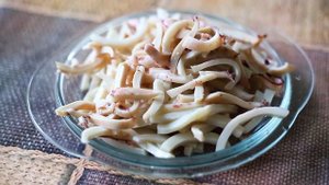 Полезные спагетти из кабачков с кальмарами | Паста из кабачков | Диетическое блюдо из кабачков