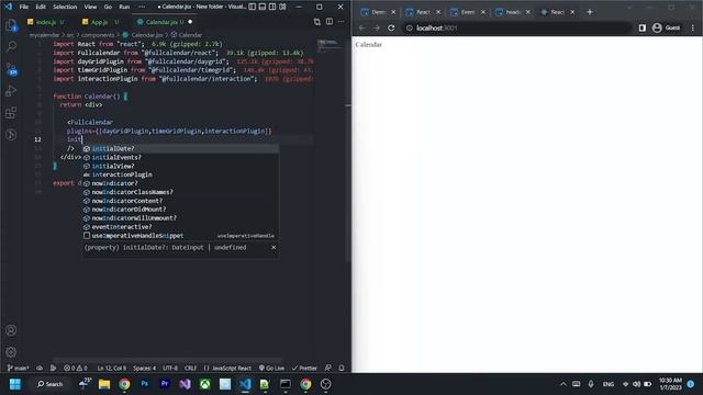 How to implement FullCalendar (reactjs/fullcalendar) #sourcecode