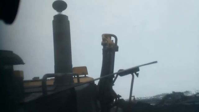 Бульдозер komatsu D375A5, вид из кабины
