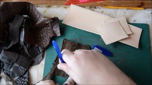 Уроки работы с кожей. Делаем визитницу с кожей крокодила www.muzylevstyle.ru