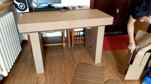 Self made cardboard folding desk 自制纸板折叠办公桌