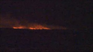 Пожар в степи Меду Оренбургской обл. и Башкирией около берига Ириклинского водохранилища!