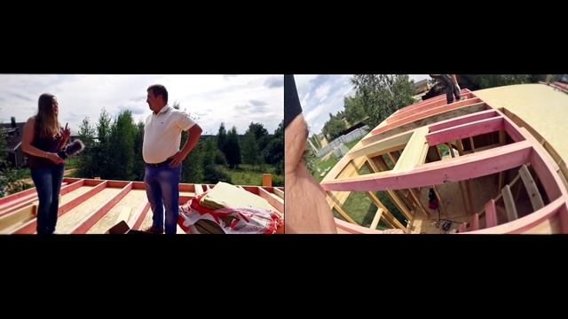 Строительство каркасного дома, обшивка каркасника, подъём и сборка стен - 3 часть смотреть онлайн