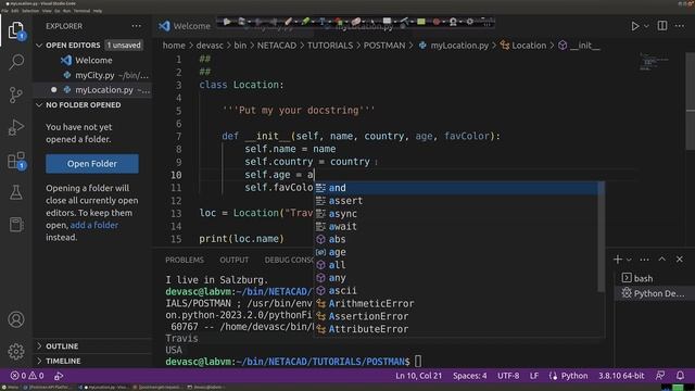 AACC - Spring 2023 - CTS-233-400 - DEVASC 200-901: Lab 3.4.6 - Parts #4: Python Classes Review