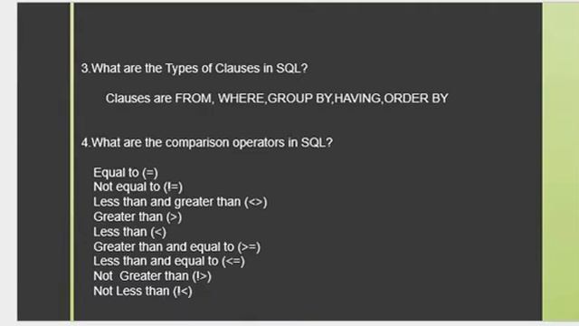 SQL interview questions and answers for Data Analyst | CAPGEMINI | - Part 1