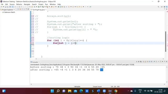 #3.Java Interview Question: How to sort an Integer array in ascending order|using sort|without sort