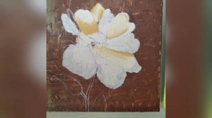 Flower painting on mini canvas with textured background/ #2