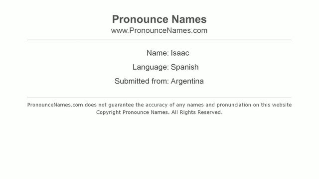 How to pronounce Isaac (Spanish/Argentina) - PronounceNames.com смотреть онлайн