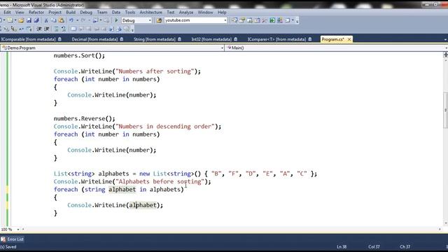 Part 77 Sort a list of simple types in c# смотреть онлайн