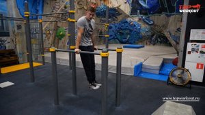 TopWorkout Start. Удержание уголка в упоре на брусьях