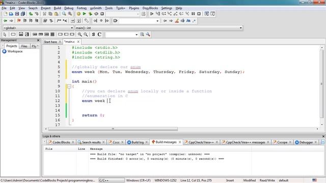 C Programming Tutorial for Beginners 30 -  Enumeration in C | Enum in C | How to use enums in C