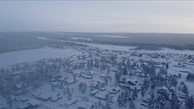 Зимнее Краснощелье.  Сёла Кольского п/ва Russian Village on the Ponoy River