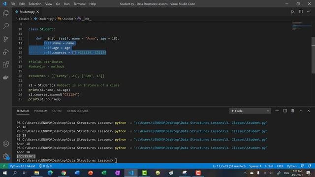 Python Objects and Classes