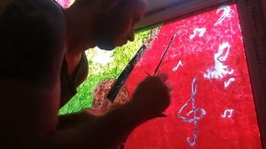 ? Витражная роспись окна Скрипка 3 / Stained glass window painting  / Violin / Melody