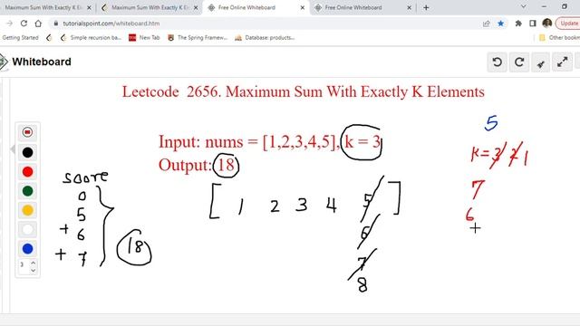 Leetcode 2656  Maximum Sum With Exactly K Elements