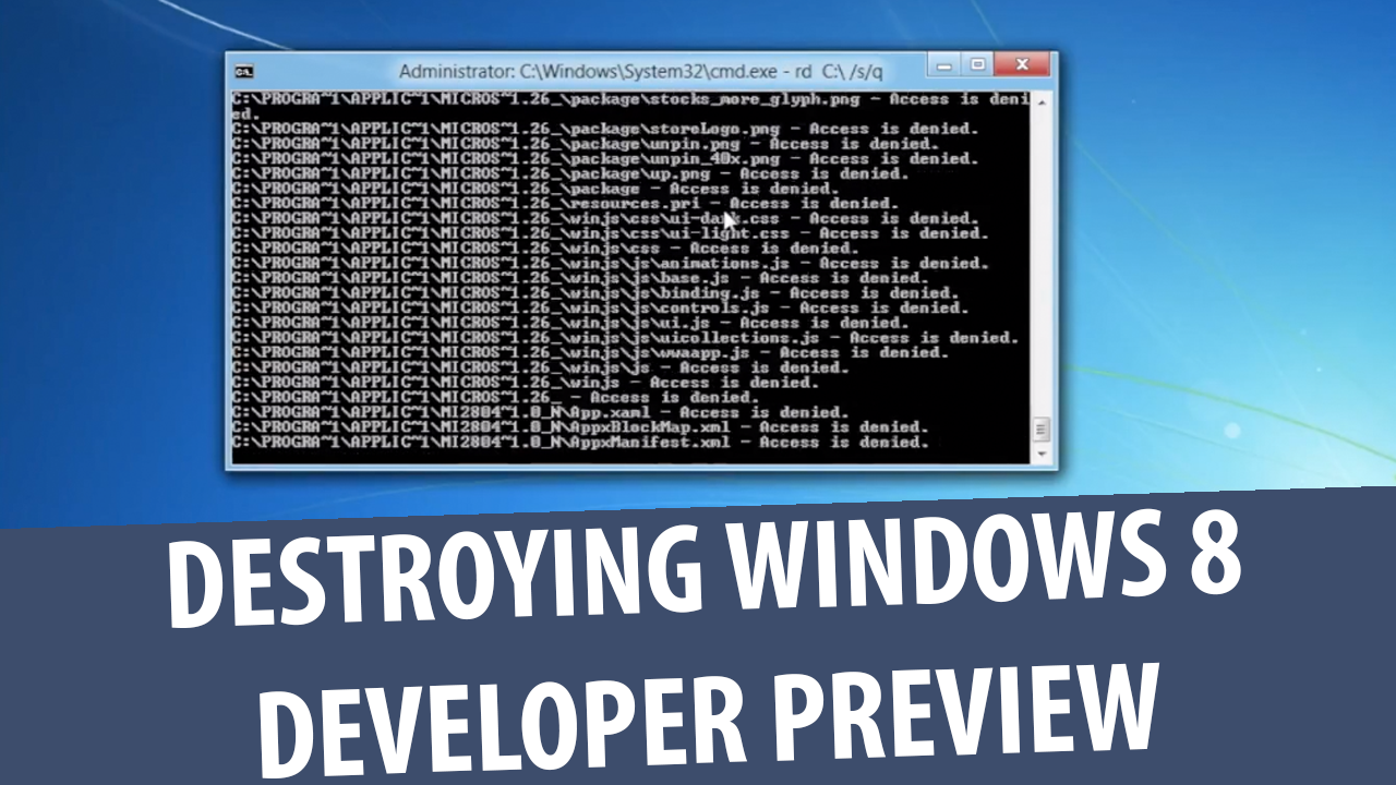 Уничтожение Windows 8 Developer Preview