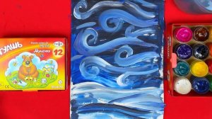 Зимняя вьюга - рисуем красками гуашь