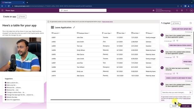 Build Leave Application System With AI CoPilot In Power Apps