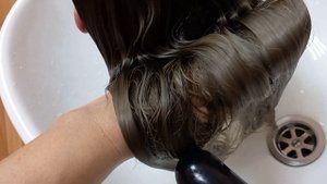 Растяжка цвета.Холодный блонд.Притемнение корней 7/1+7/16.