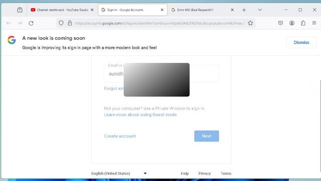 Youtube Studio Verification Error Google Error 400 Windows смотреть онлайн