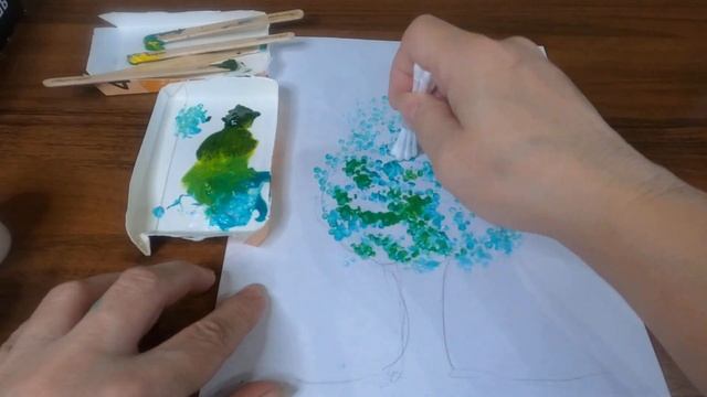 Рисуем дерево с малышами смотреть онлайн