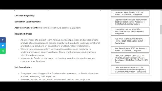 Oracle Off Campus Drive 2023 | 2023 Freshers Recruitment | Oracle Off Campus Recruitment 2023