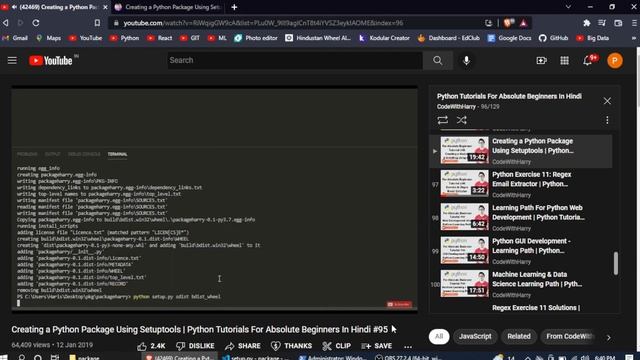 Creating python package with setuptools with CodeWithHarry | Creating package in python