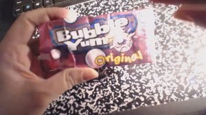 ASMR Gum taste testing Bubble Yum Bubble Gum with whispering, gum chewing and packet opening