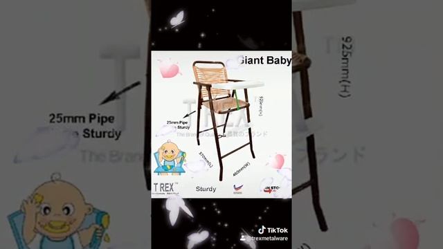 3V 25mm High Quality Folding Baby Dining Chair / 婴儿餐椅 - T Rex Metalware смотреть онлайн