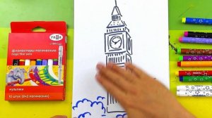 Рисуем БИГ БЕН в Лондоне фломестерами