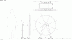Штурвал. Чертёж. Steering wheel A v2. Drawings.