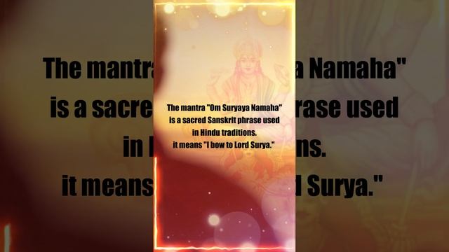 Sunrise -Om Suryaya Namaha